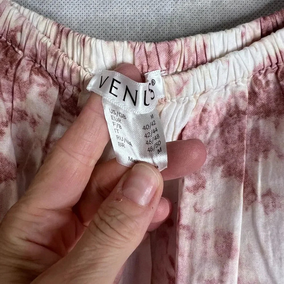 Venus NWT Off Shoulder Neutral Tie Dye Boho Blouson Maxi Dress‎ Size M - Picture 8 of 13